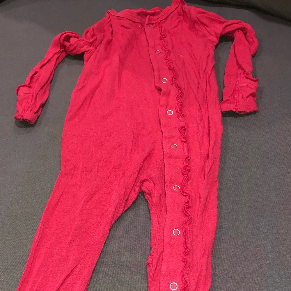 Kickee pants prickly pear ruffle footie